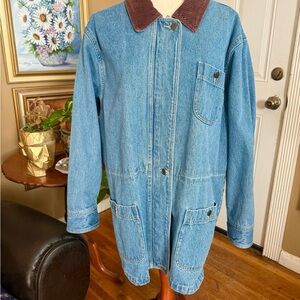 Denim&Co Vintage 90s Chore Barn Coat Jacket Denim Large Cottagecore Grannycore